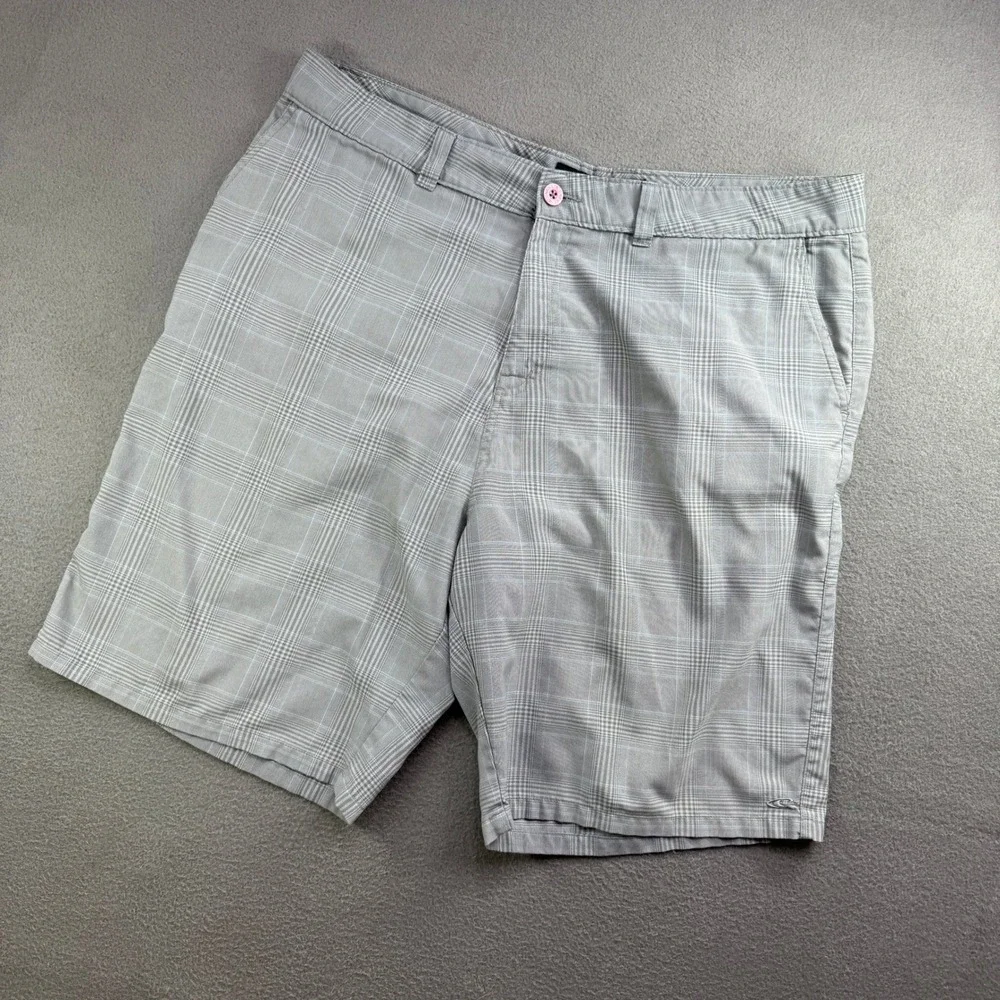 O'Neill Shorts Mens 40 Grey Plaid Flat Front Casual Summer‎ Surf Outdoor Bottoms